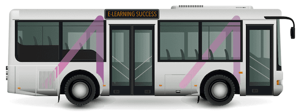 Imagine of a School Bus that says "E-Learning Success"